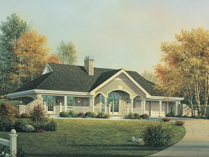 Traditional House Plan Front Image - Stonehaven Berm Home 007D-0161 - Shop House Plans and More