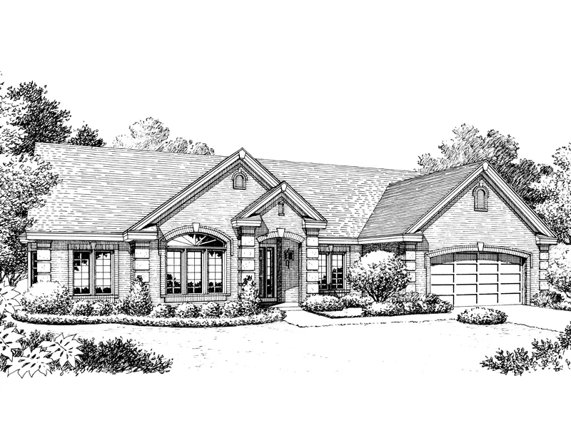 Traditional House Plan Front Image of House - Westmont Manor Ranch Home 007D-0170 - Shop House Plans and More