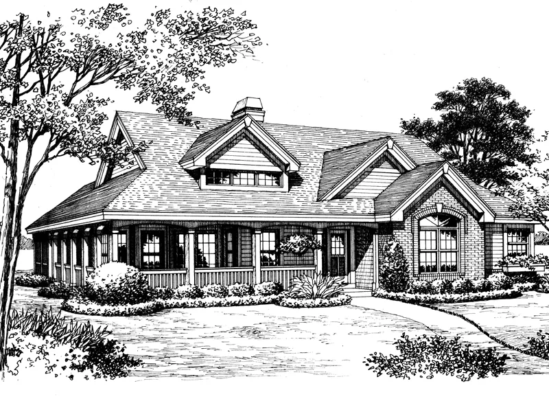 Traditional House Plan Front Image of House - Corder Hollow Country Home 007D-0172 - Search House Plans and More