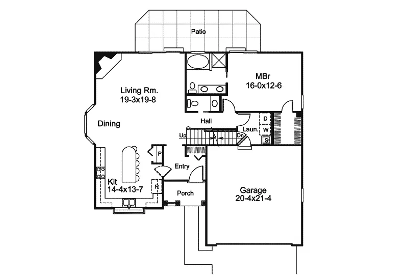 Traditional House Plan First Floor - Oakford Traditional Home 007D-0173 - Shop House Plans and More