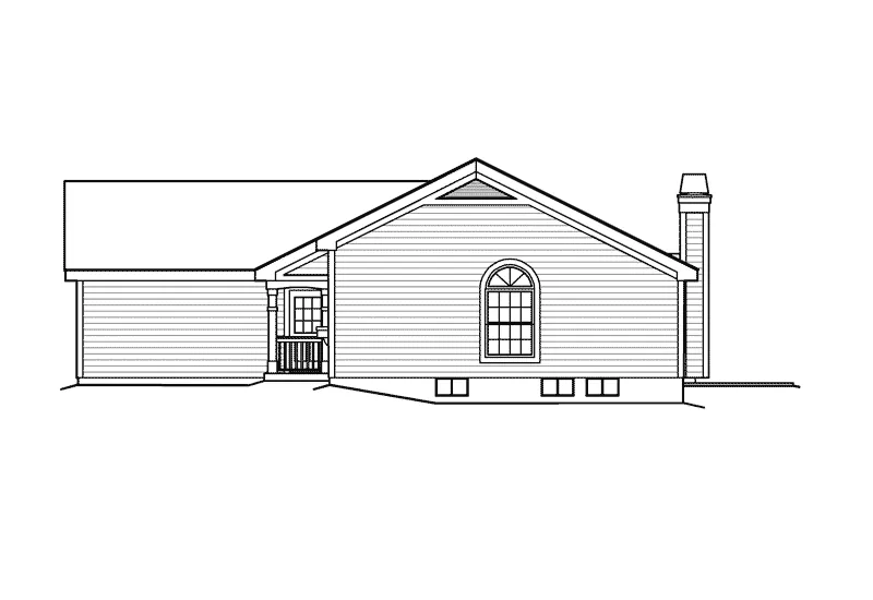 Traditional House Plan Right Elevation - Mapleville Ranch Home 007D-0177 - Shop House Plans and More