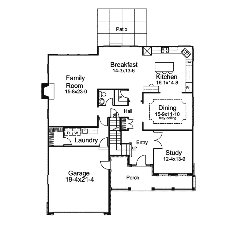 Country House Plan First Floor - Stonecroft Park Country Home 007D-0182 - Shop House Plans and More