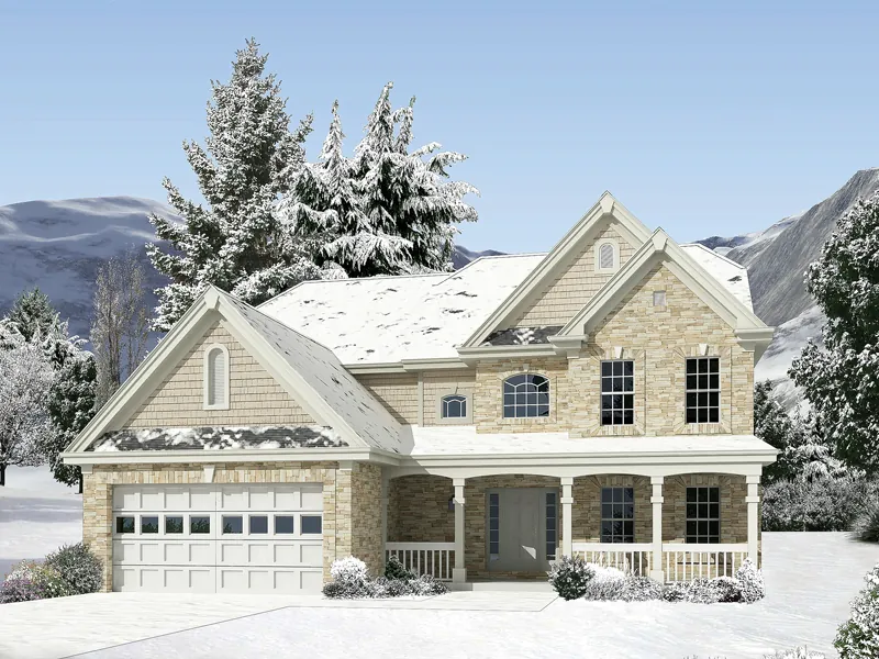 Home Plan With A Classic Stone Exterior