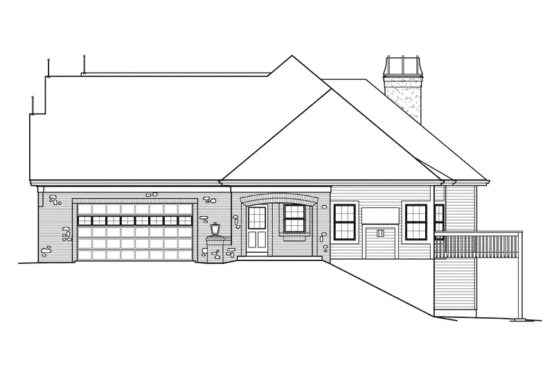 Ranch House Plan Right Elevation - Cheshire Hills Efficient Home 007D-0207 - Search House Plans and More