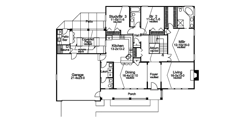 Ranch House Plan First Floor - Forest Ridge Country Ranch Home 007D-0210 - Search House Plans and More