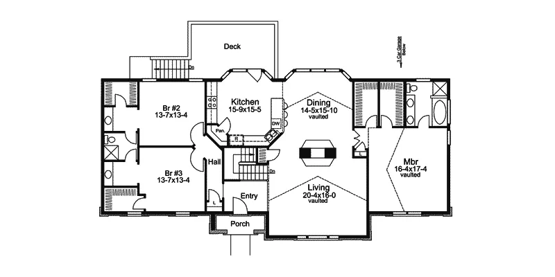 Traditional House Plan First Floor - Compton Place Ranch Home 007D-0213 - Search House Plans and More