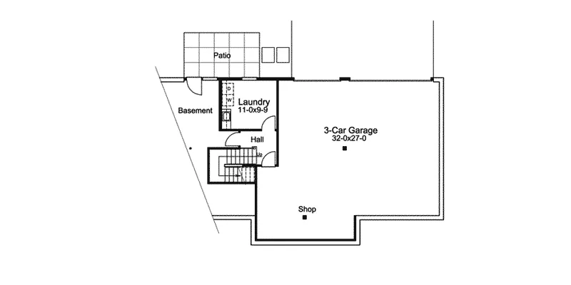 Traditional House Plan Lower Level Floor - Compton Place Ranch Home 007D-0213 - Search House Plans and More