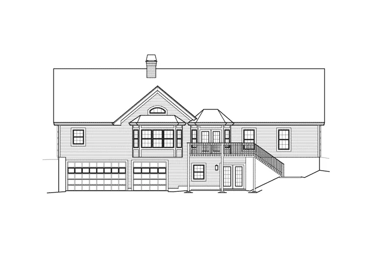 Traditional House Plan Rear Elevation - Compton Place Ranch Home 007D-0213 - Search House Plans and More