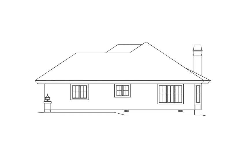 Sunbelt House Plan Right Elevation - Santa Catalina Sunbelt Home 007D-0221 - Shop House Plans and More
