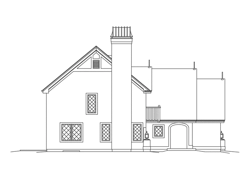 European House Plan Left Elevation - Cuddington Forest Narrow Home 007D-0238 - Search House Plans and More