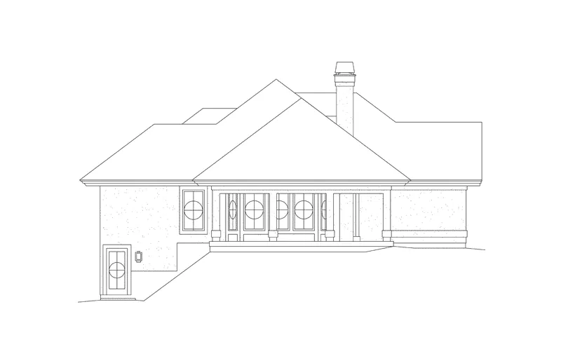 Ranch House Plan Left Elevation - Marina Bay Sunbelt Atrium Home 007D-0244 - Shop House Plans and More