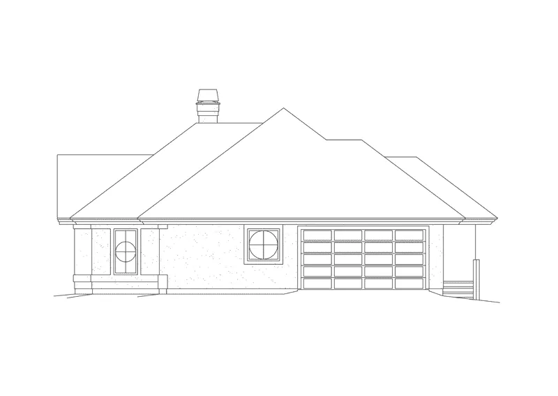 Ranch House Plan Right Elevation - Marina Bay Sunbelt Atrium Home 007D-0244 - Shop House Plans and More