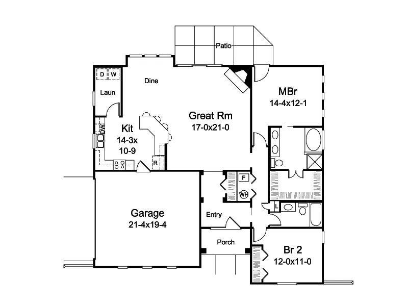 Vacation House Plan First Floor - Key Largo Coastal Style Home 007D-0247 - Search House Plans and More