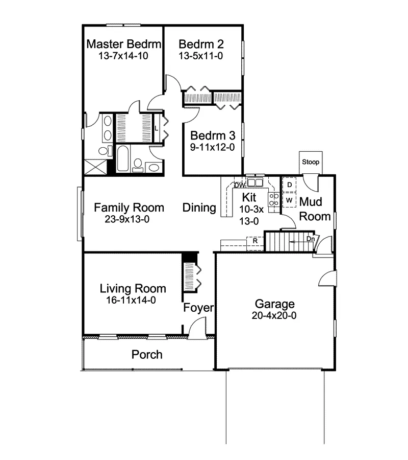 Cabin & Cottage House Plan First Floor - Cedarville Country Home 008D-0042 - Search House Plans and More