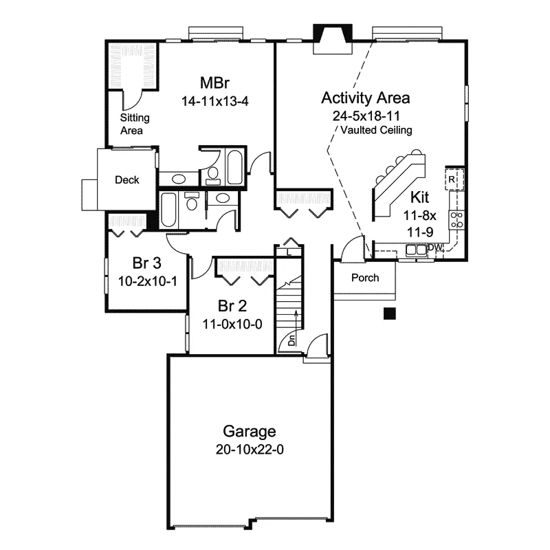 Traditional House Plan First Floor - Cypress Hollow Ranch Home 008D-0069 - Search House Plans and More