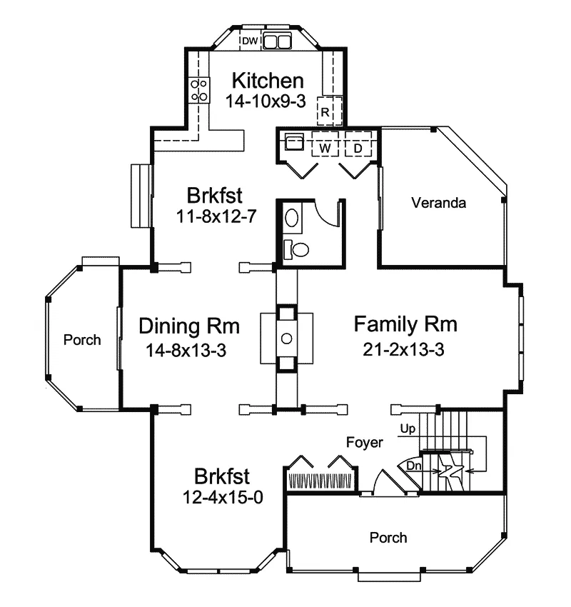 Victorian House Plan First Floor - Majesty Victorian Home 008D-0075 - Shop House Plans and More