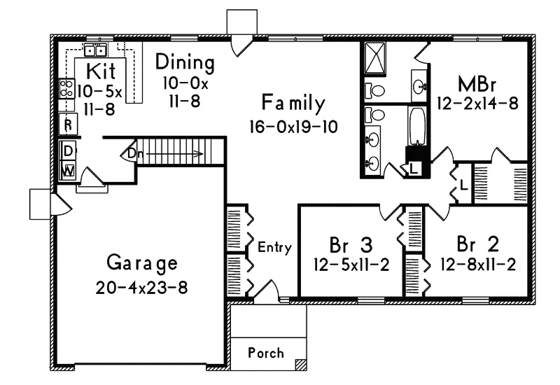 Country House Plan First Floor - Woodford Ranch Home 008D-0126 - Shop House Plans and More