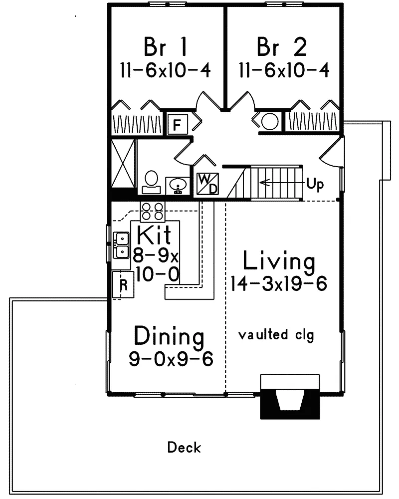 Cabin & Cottage House Plan First Floor - Woodridge Vacation Home 008D-0160 - Shop House Plans and More