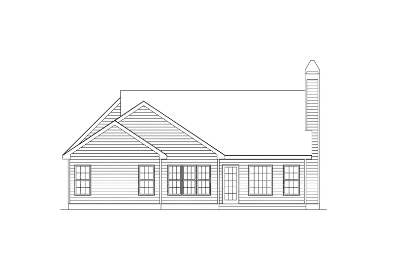 Ranch House Plan Rear Elevation - Oakbriar Ranch Home 010D-0003 - Shop House Plans and More