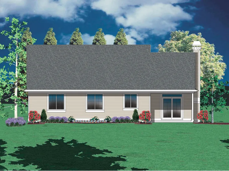 Ranch House Plan Rear Photo 01 - Albanville Ranch Home 011D-0002 - Search House Plans and More