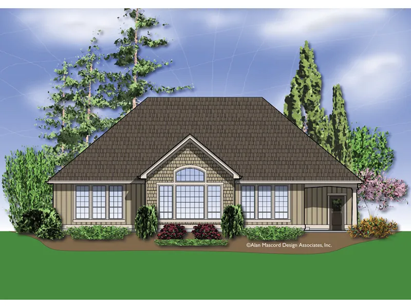 Shingle House Plan Rear Photo 01 - Shadypark Ranch Home 011D-0008 - Shop House Plans and More