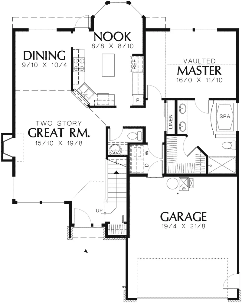 Bungalow House Plan First Floor - Pennington Rustic Home 011D-0016 - Shop House Plans and More