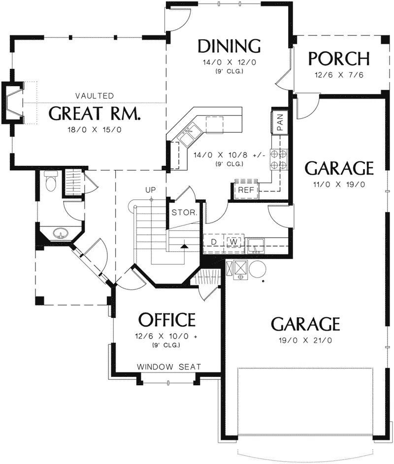 Shingle House Plan First Floor - Hickorywood Shingle Style Home 011D-0049 - Search House Plans and More
