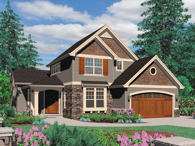 Shingle House Plan Front Image - Hickorywood Shingle Style Home 011D-0049 - Search House Plans and More