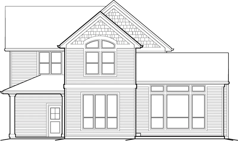 Shingle House Plan Rear Elevation - Hickorywood Shingle Style Home 011D-0049 - Search House Plans and More