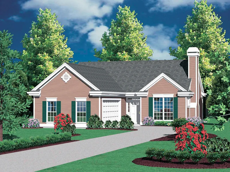 Country House Plan Front Image - Mayflower Point Ranch Home 011D-0055 - Shop House Plans and More