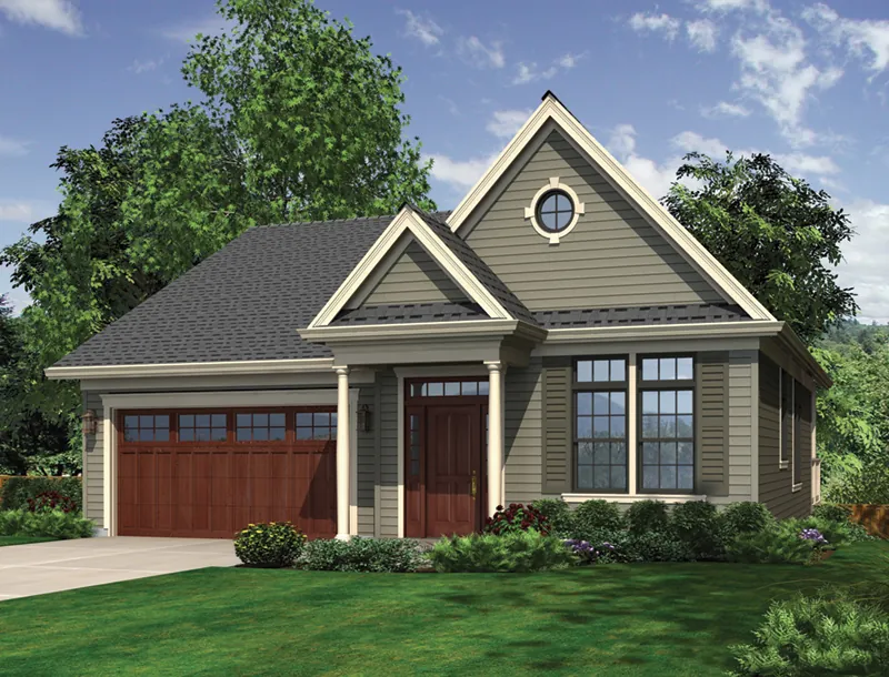 Arts & Crafts House Plan Front of Home - Monroe Lane Sloping Lot Home 011D-0069 - Shop House Plans and More