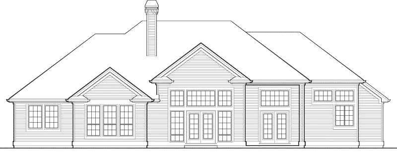Traditional House Plan Rear Elevation - St. Clair Ranch Home 011D-0082 - Shop House Plans and More