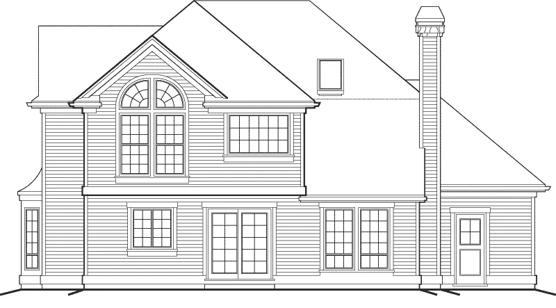 Traditional House Plan Rear Elevation - Province Country Farmhouse 011D-0175 - Shop House Plans and More