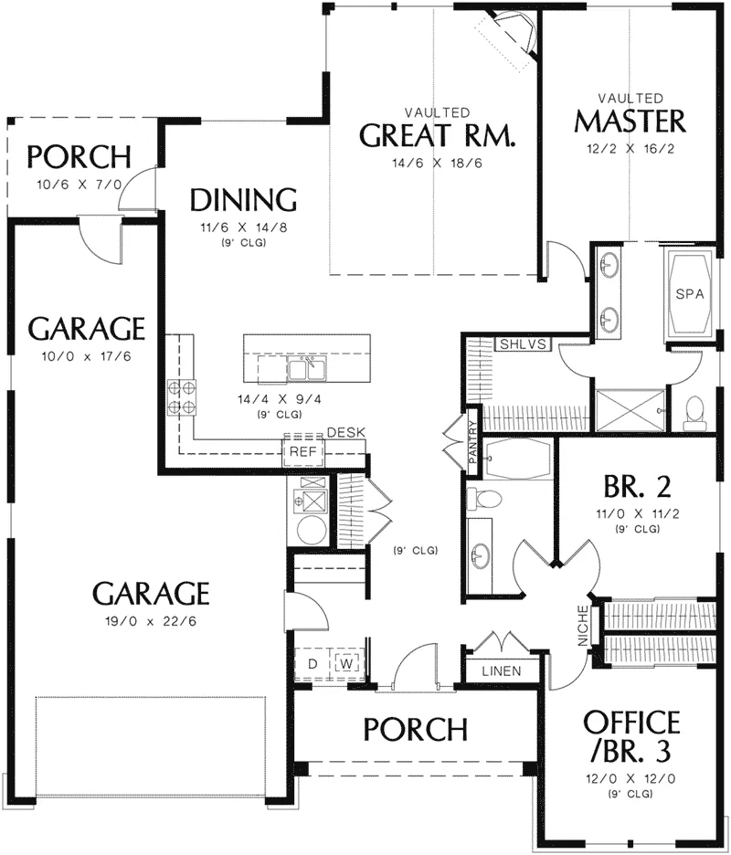 Craftsman House Plan First Floor - Abbey Hollow Craftsman Home 011D-0223 - Search House Plans and More