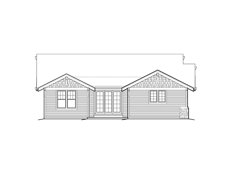 Bungalow House Plan Rear Elevation - Thistle Hollow Country Bungalow 011D-0225 - Shop House Plans and More