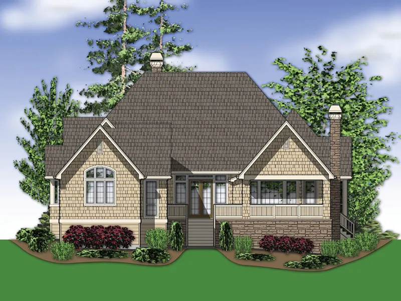 Ranch House Plan Rear Photo 03 - Sherman Hollow European Home 011D-0229 - Shop House Plans and More