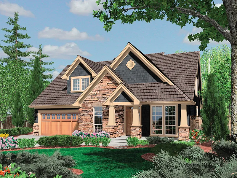 Neoclassical House Plan Front Image - Timber Way Craftsman Home 011D-0243 - Shop House Plans and More