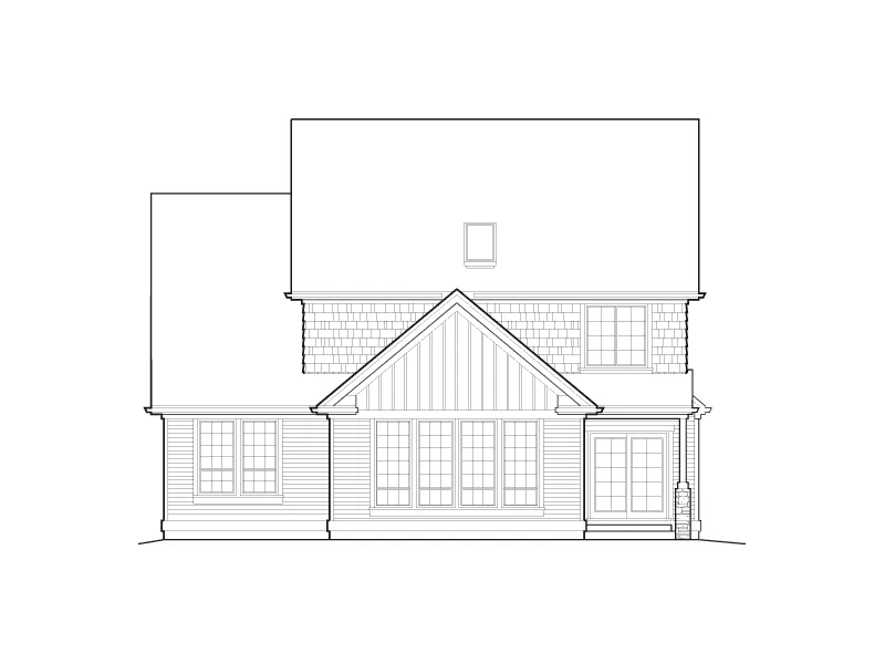 Cabin & Cottage House Plan Rear Elevation - Marney Valley Rustic Tudor Home 011D-0250 - Shop House Plans and More