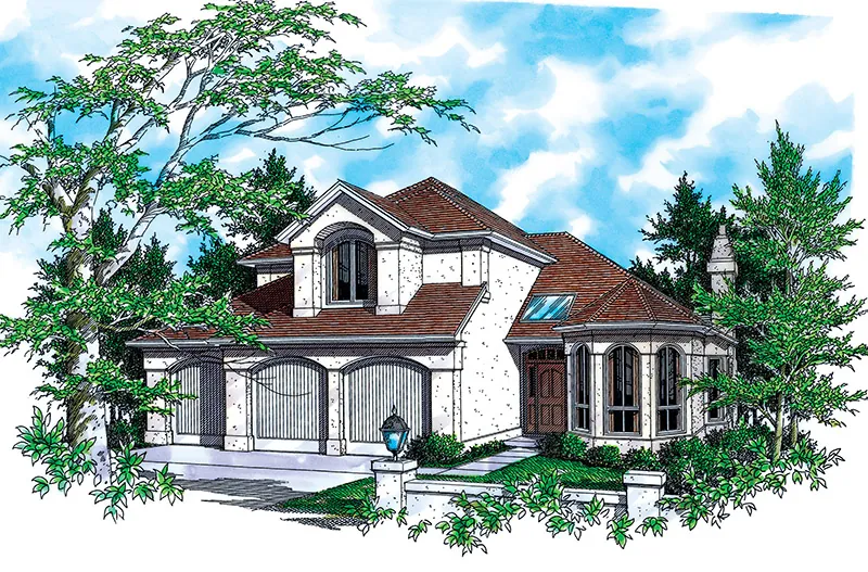 European House Plan Front Image - Oakland Heights Luxury Home 011D-0257 - Shop House Plans and More