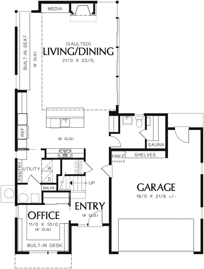 Contemporary Home Plan First Floor 011D-0272