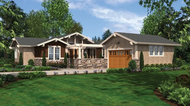 Southwestern House Plan Front Image - Sunny Top Craftsman Home 011D-0273 - Shop House Plans and More