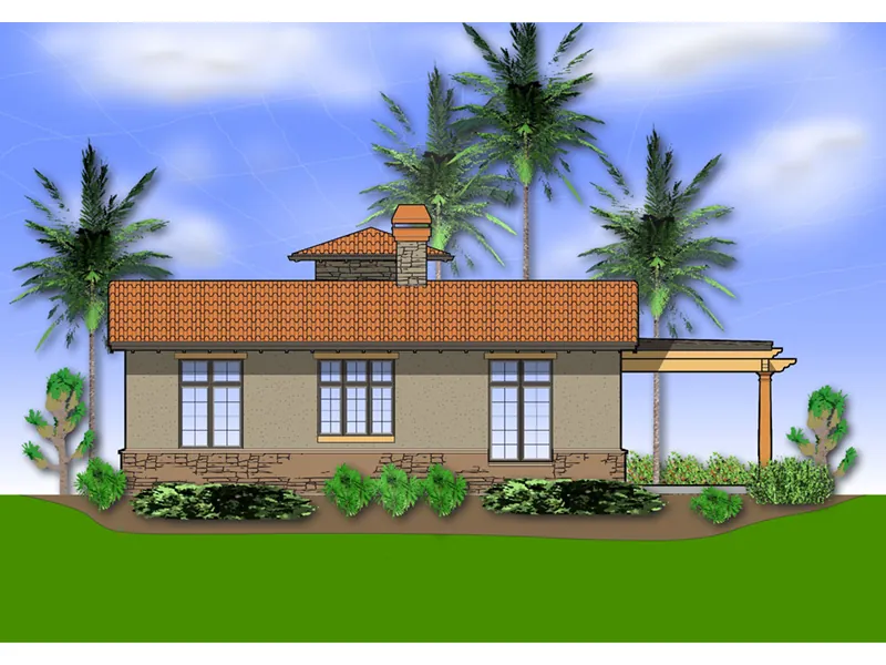 Santa Fe House Plan Rear Photo 01 - Alfredo Lago Italian Home 011D-0291 - Search House Plans and More