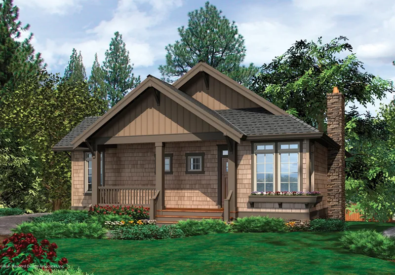 Mountain House Plan Front of Home - Nolan Hill Shingle Home 011D-0292 - Shop House Plans and More