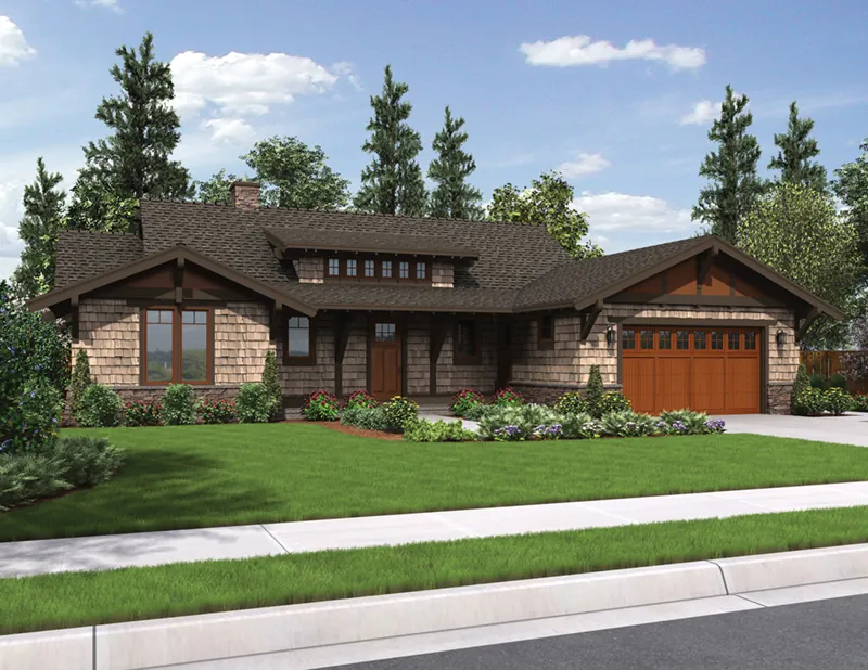 Arts & Crafts House Plan Front Image - Fabito Rustic Prairie Home 011D-0311 - Search House Plans and More