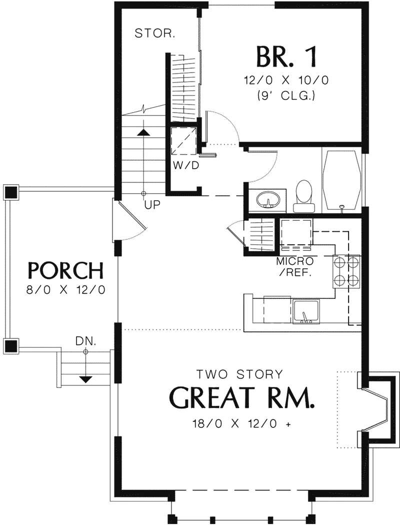 Mountain House Plan First Floor - Weslan Narrow Lot Home 011D-0358 - Shop House Plans and More