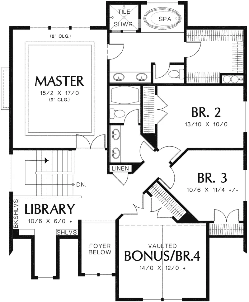 Craftsman Home Plan Second Floor 011D-0396