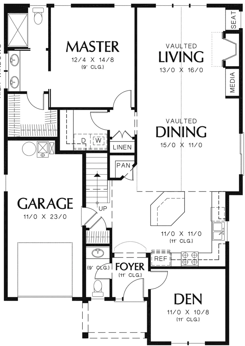 Craftsman Home Plan First Floor 011D-0434