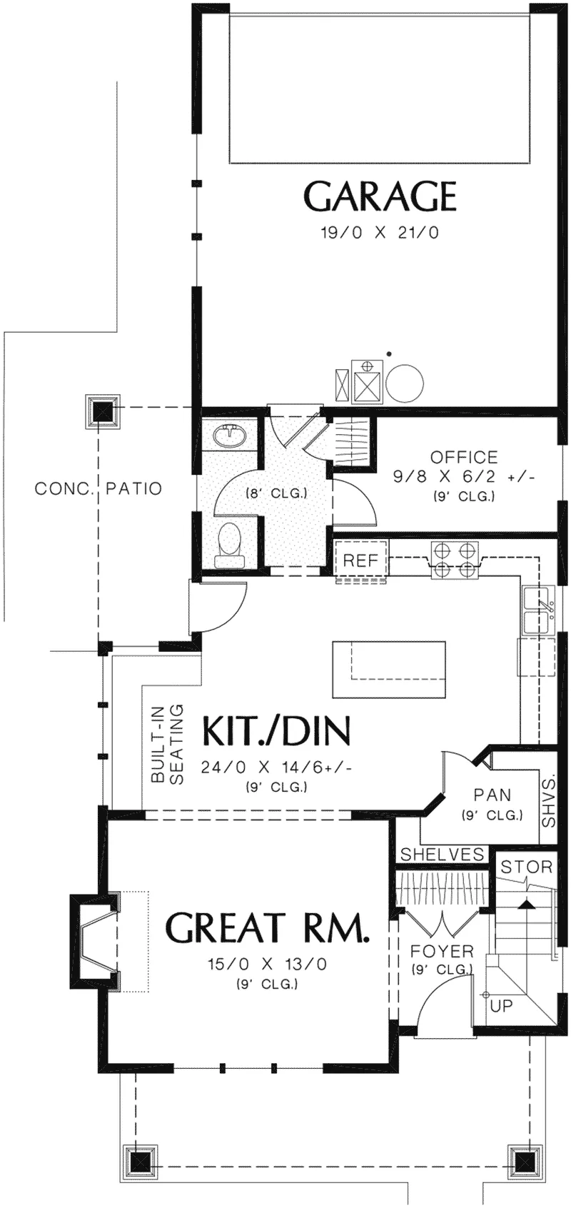 Craftsman Home Plan First Floor 011D-0485