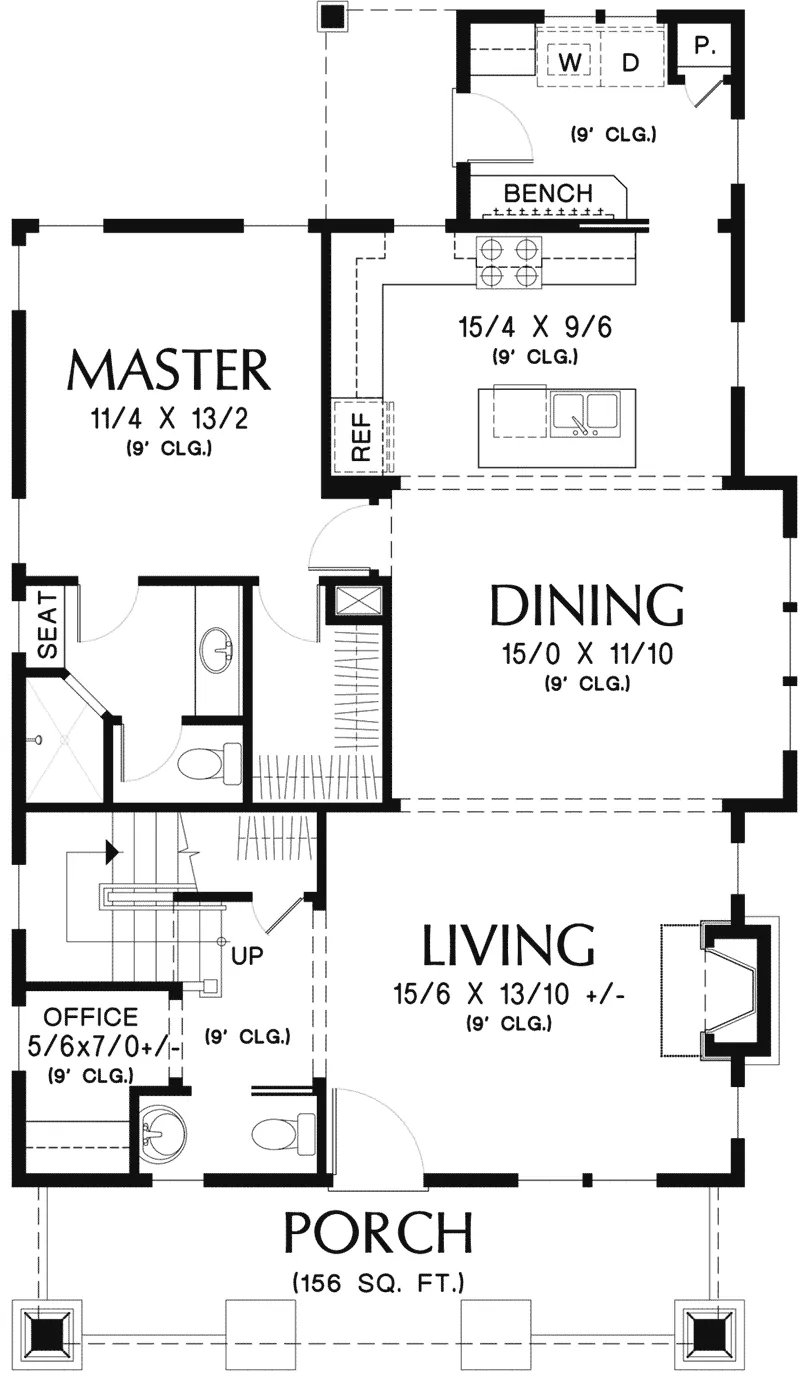 Shingle Home Plan First Floor 011D-0489