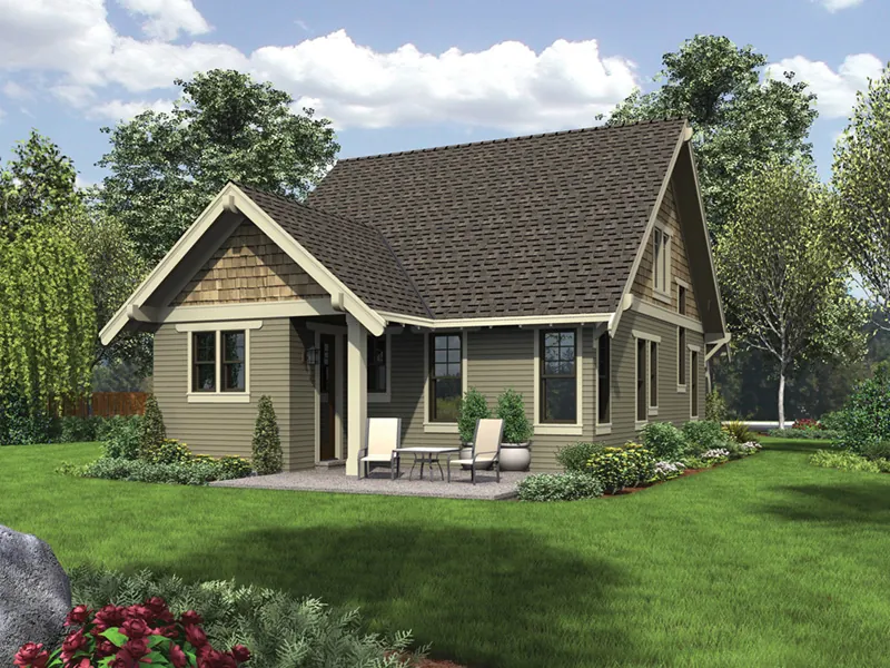 Rustic House Plan Rear Photo 01 - Bandon Falls Bungalow Home 011D-0489 - Search House Plans and More